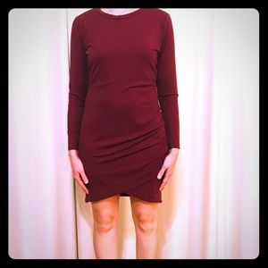 Burgundy Bodycon Cocktail Dress